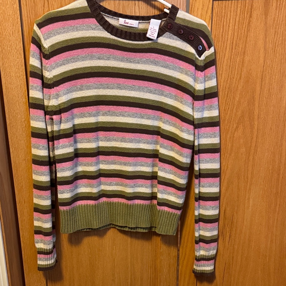 Lee Multicolor Striped Crew Neck Sweater